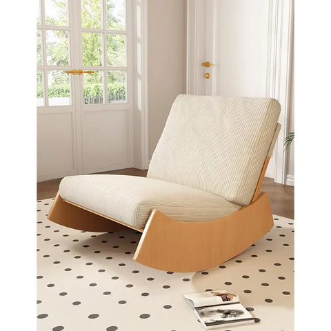 Valdez Rocking Lounge Chair Corduroy & Wood - rocking chair