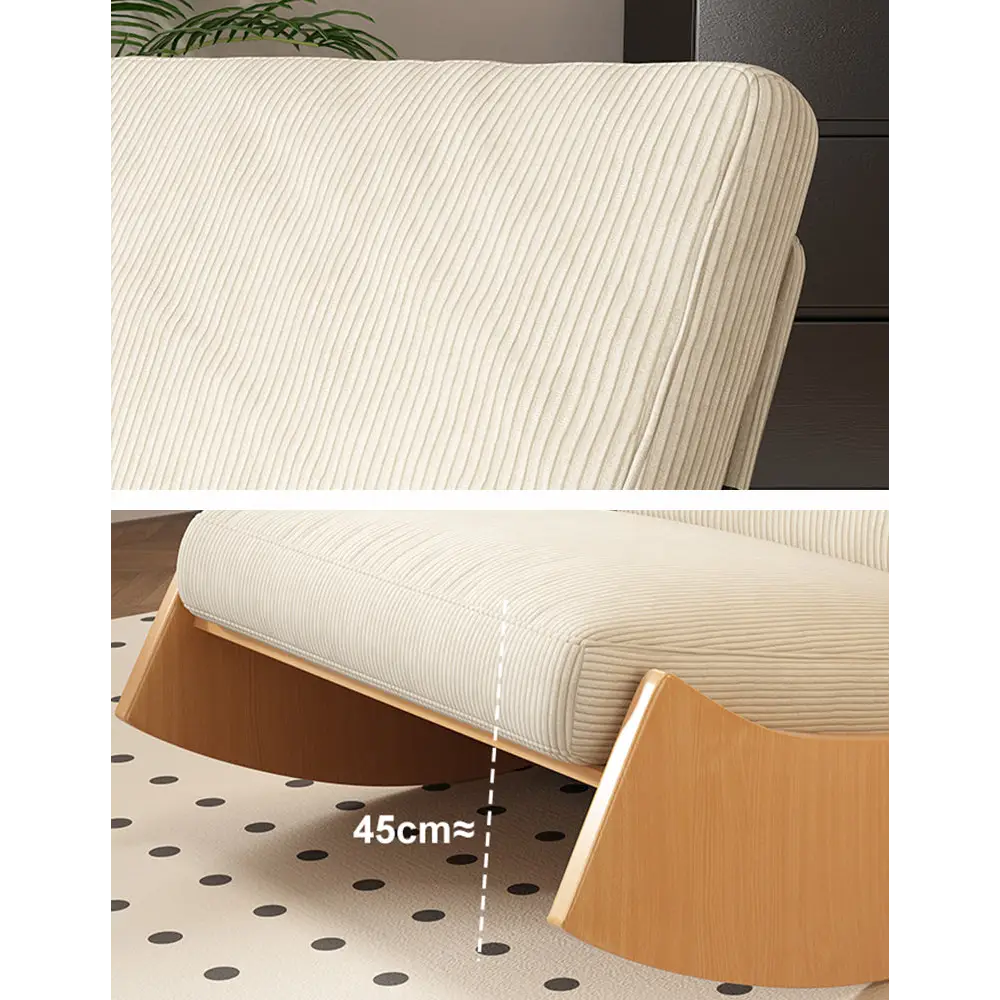 Valdez Rocking Lounge Chair Corduroy & Wood - rocking chair