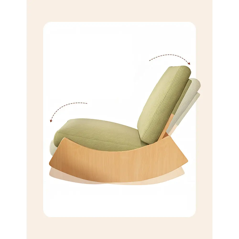 Valdez Rocking Lounge Chair Corduroy & Wood - rocking chair