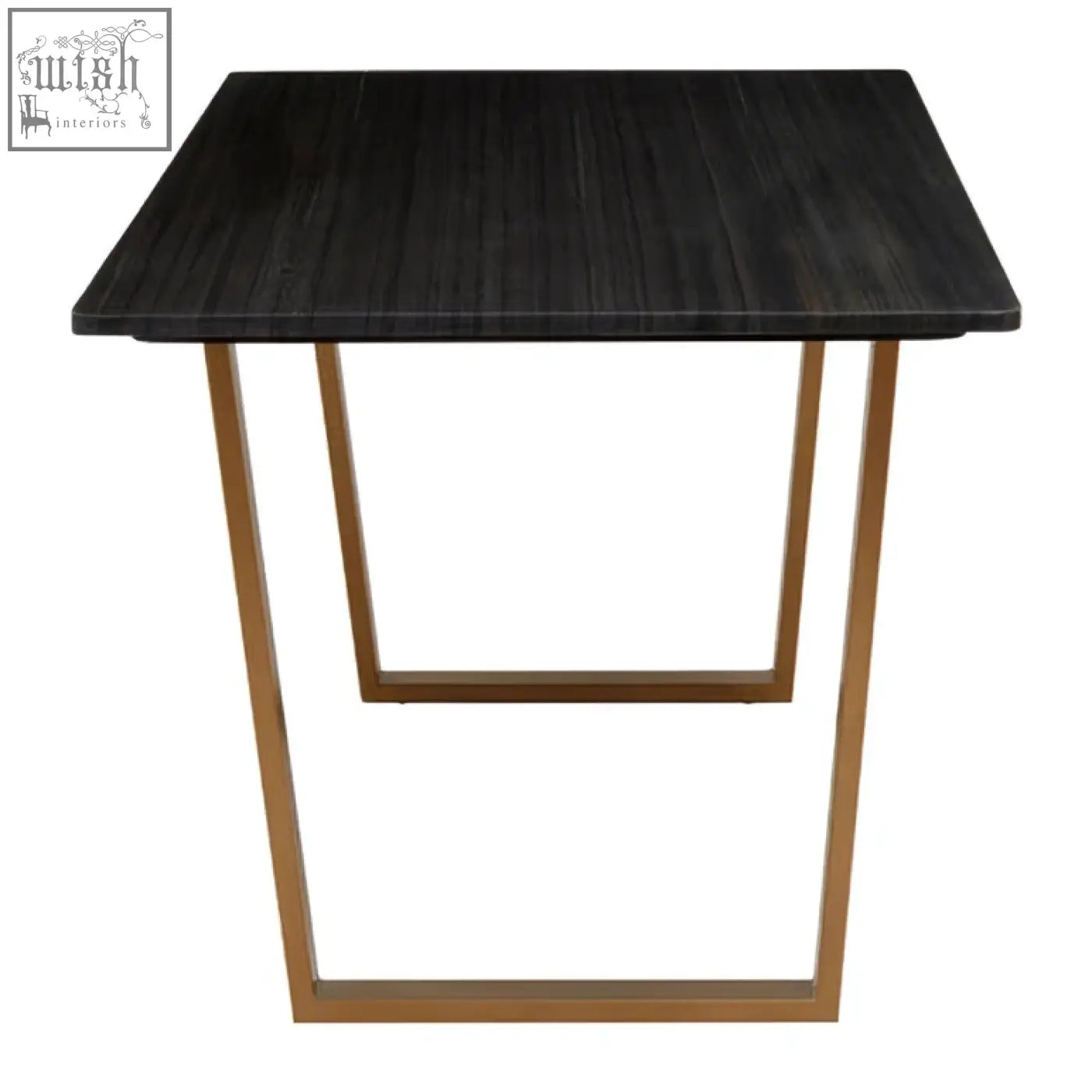 Varana black marble dining table with black marble top and gold-toned metal legs for stylish dining spaces