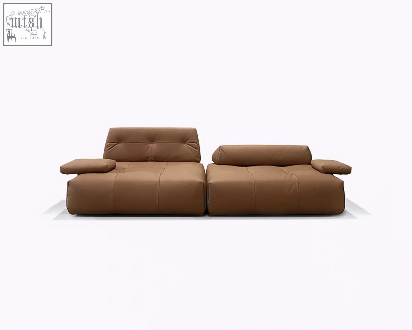 Brown leather vasquez three seater corner sofa with tufted backrests and real leather modular armchairs and shipping cost info