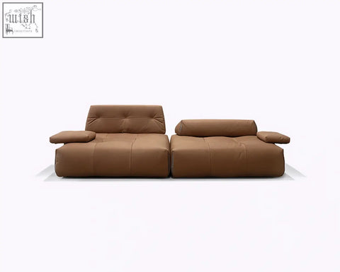 Brown leather vasquez three seater corner sofa with tufted backrests and real leather modular armchairs and shipping cost info