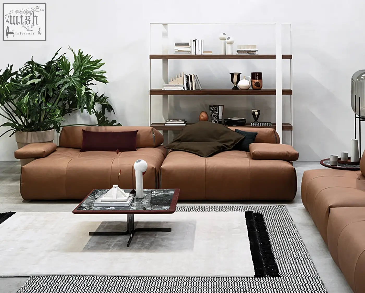 Brown leather vasquez three seater corner sofa with plush cushions modern real leather modular design and low shipping cost