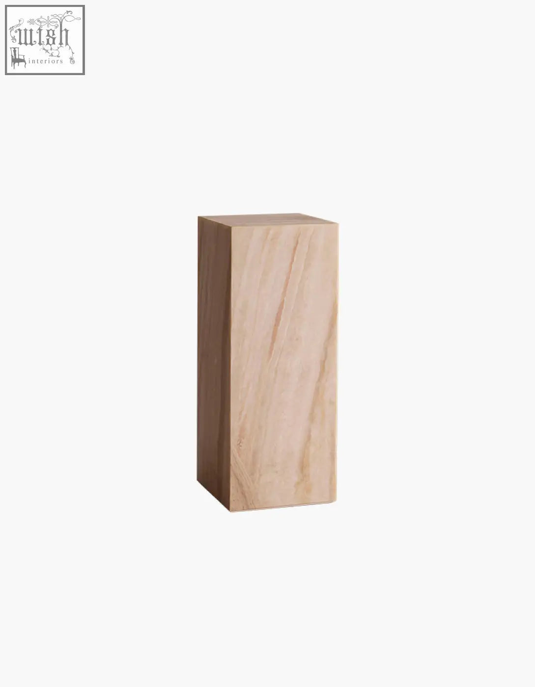 Minimalist design vega plinth side table with light natural wood finish pairs well with marble plinth offers financing