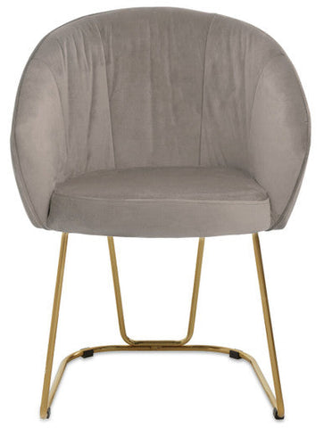 Veneto Mink Velvet Curved Dining Chair