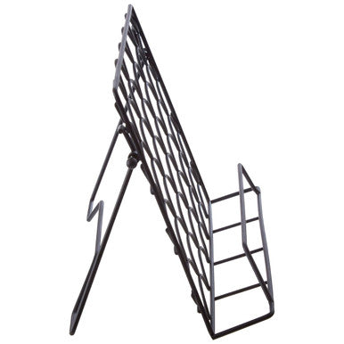 Black wire magazine rack with grid pattern and angled stand by vertex deco cookbook stand in black wire design