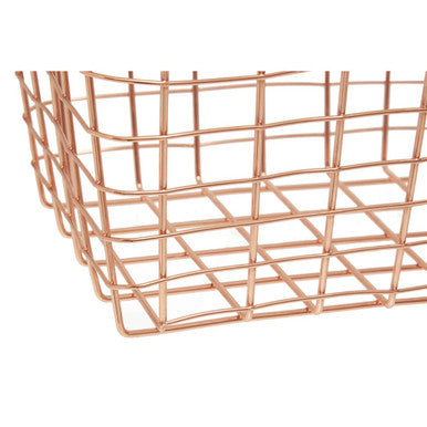 Rose gold wire mesh rectangular basket by vertex perfect for stylish storage and organization