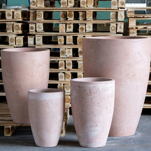 Vessara | Blushstone – 52cm Large Tall Concrete Planter – 15L Decorative Vase Pot - Pots & Plants