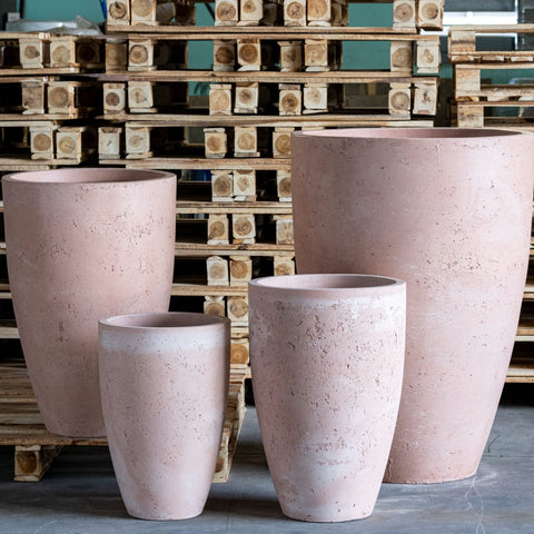 Vessara | Blushstone – 62cm Extra Large Tall Concrete Planter – 32L Decorative Vase Pot