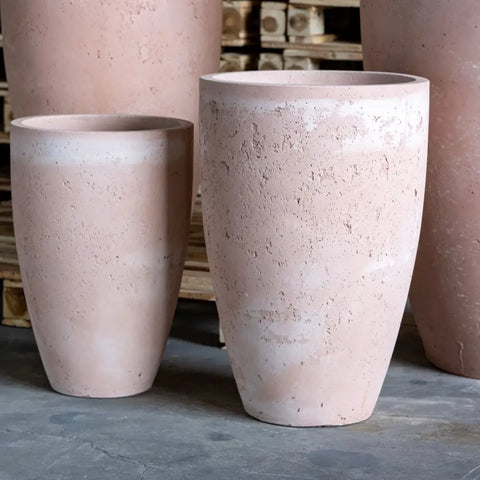 Vessara | Blushstone – 62cm Extra Large Tall Concrete Planter – 32L Decorative Vase Pot - Pots & Plants