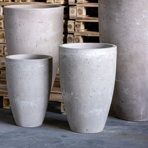 Vessara | Truffle – 40cm Tall Concrete Planter – 15L Vase-Shaped Plant Pot - Pots & Plants