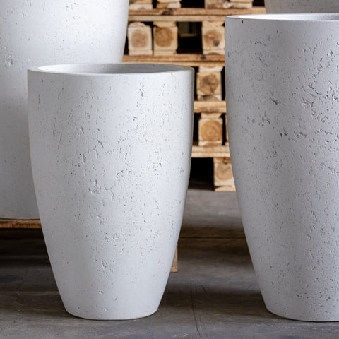 Vessara | White Mist – 100cm XXL Concrete Vase Planter – 172L Tall Plant Pot