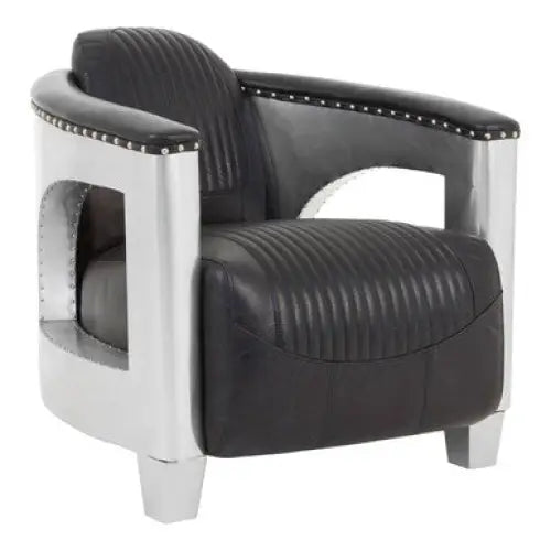 Victor Black Leather Sofa Chair - Arm Chair
