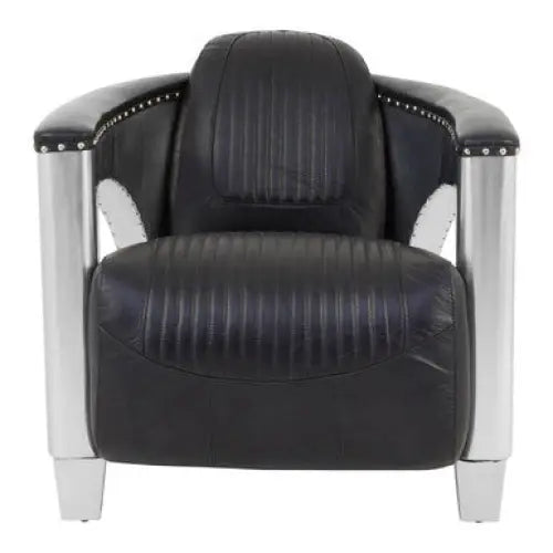 Victor Black Leather Sofa Chair - Arm Chair