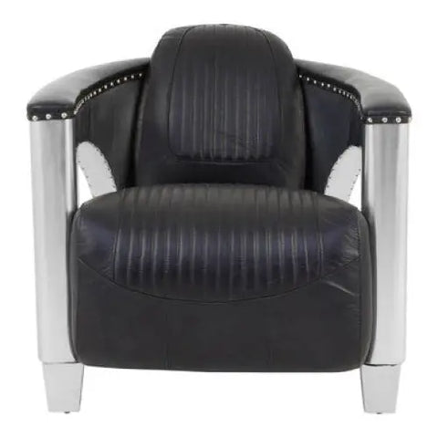 Victor Black Leather Sofa Chair - Arm Chair