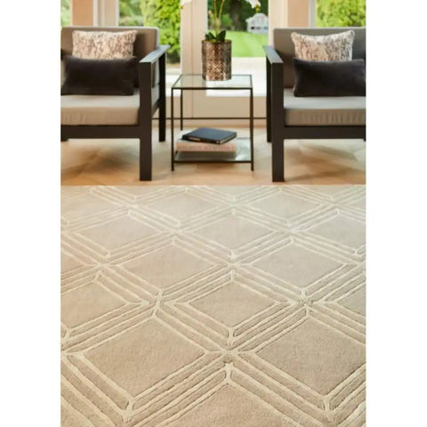 Vienna Mink Geometric Rug - Rugs