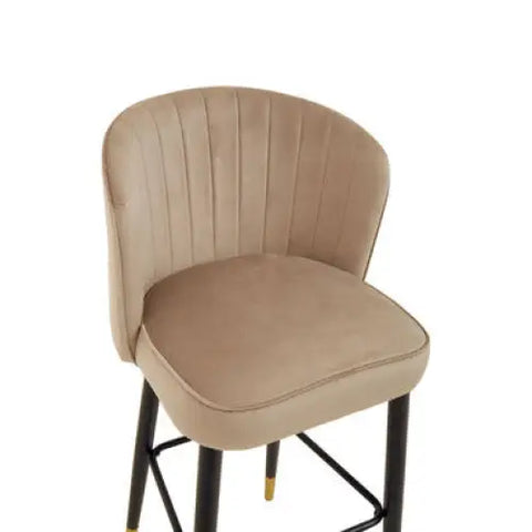 Vieste Mink Velvet Bar Chair - Bar Stool