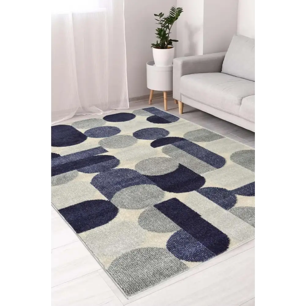 Villa Blue Abstract Rug - Rugs