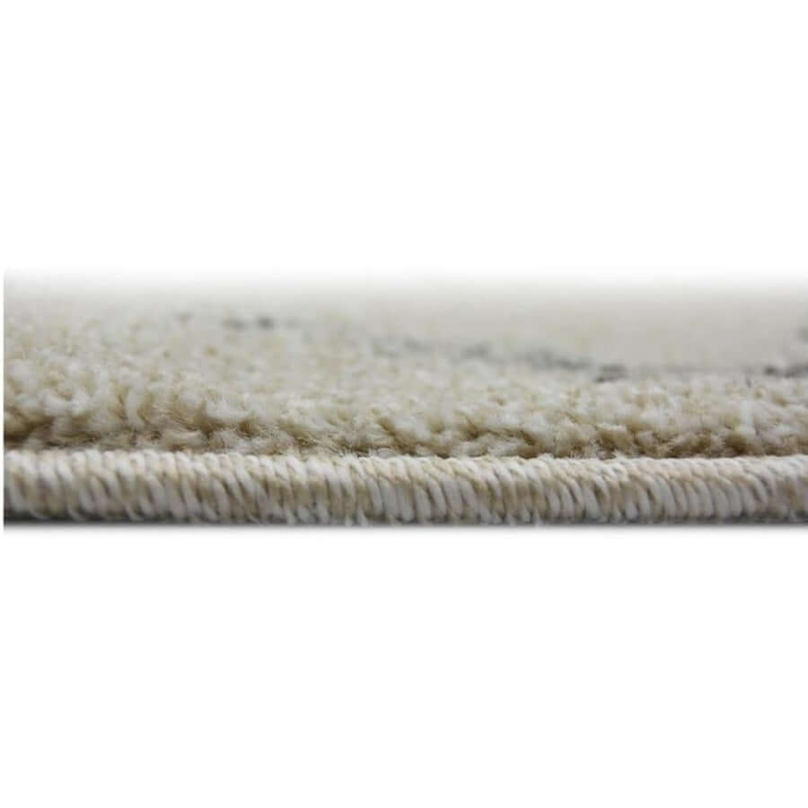 Beige shaggy rug with plush textured pile and neat edge for the villa grey floral rug collection perfect as a floral rug