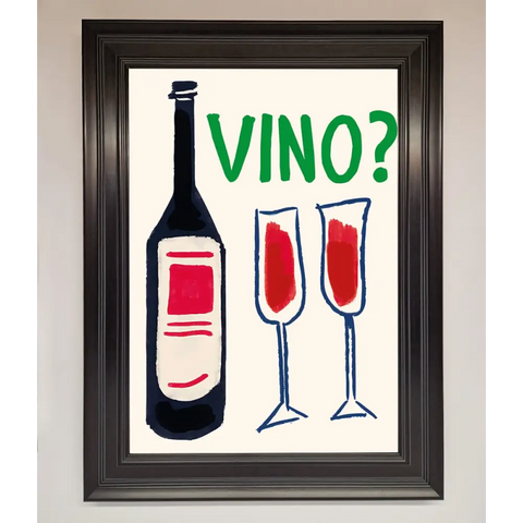 Vino Wine Framed Wall Art - A1 (59.4 x 84.1 cm) / Matt Black - Framed Print