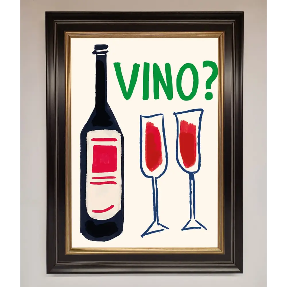 Vino Wine Framed Wall Art - B0 (100 x 141 cm) / Black Gold - Framed Print