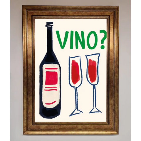 Vino Wine Framed Wall Art - B0 (100 x 141 cm) / Bronze - Framed Print