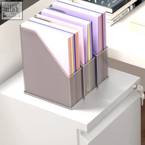 Gray mesh file organizer in vinsetto white steel two drawer filing cabinet with two keys included holding colorful folders