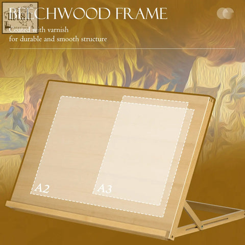 Vinsetto portable folding beechwood table easel with adjustable angle for a2 and a3 drawing and sketching