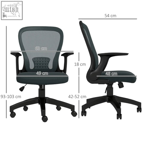 Black vinsetto ergonomic office chair with mesh back padded seat adjustable armrests and five star base