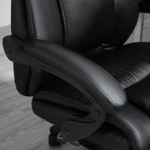 Vinsetto executive office chair in black PU leather with stitched line design and padded armrests for extra comfort
