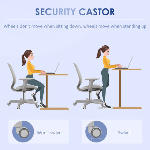 Gray vinsetto office chair with breathable mesh, adjustable height, and 360° swivel security wheels for home office desk use