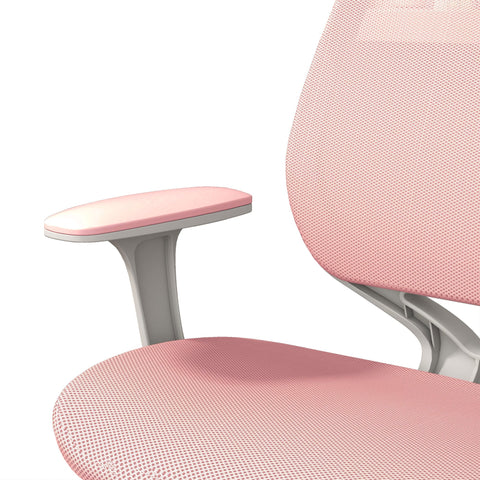 Vinsetto pink office chair with breathable mesh and gray plastic armrests perfect for home desk chair use