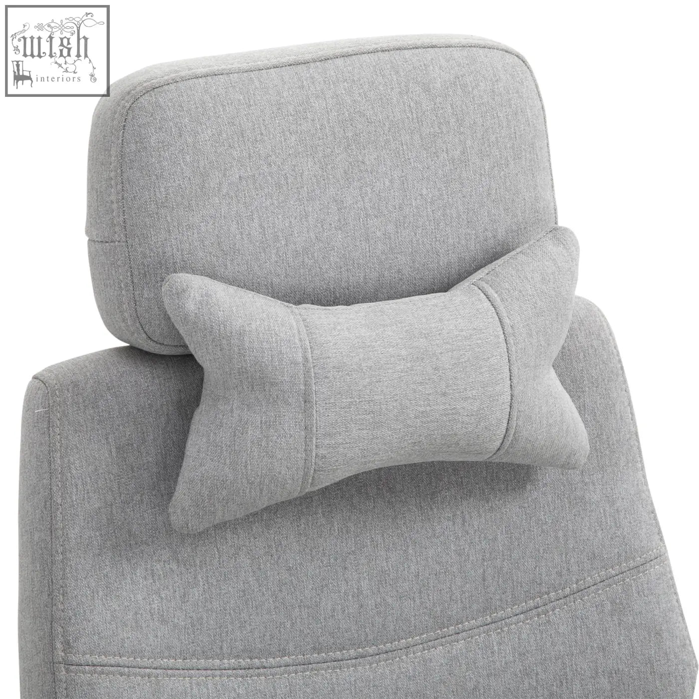 Gray textured fabric neck pillow with ribbed design for vinsetto office chair ergonomic desk chair gray