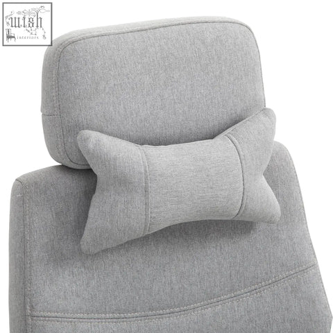 Gray textured fabric neck pillow with ribbed design for vinsetto office chair ergonomic desk chair gray