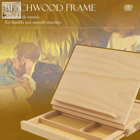 Vinsetto light beechwood table easel box with adjustable angle and storage compartments for artists and beginners