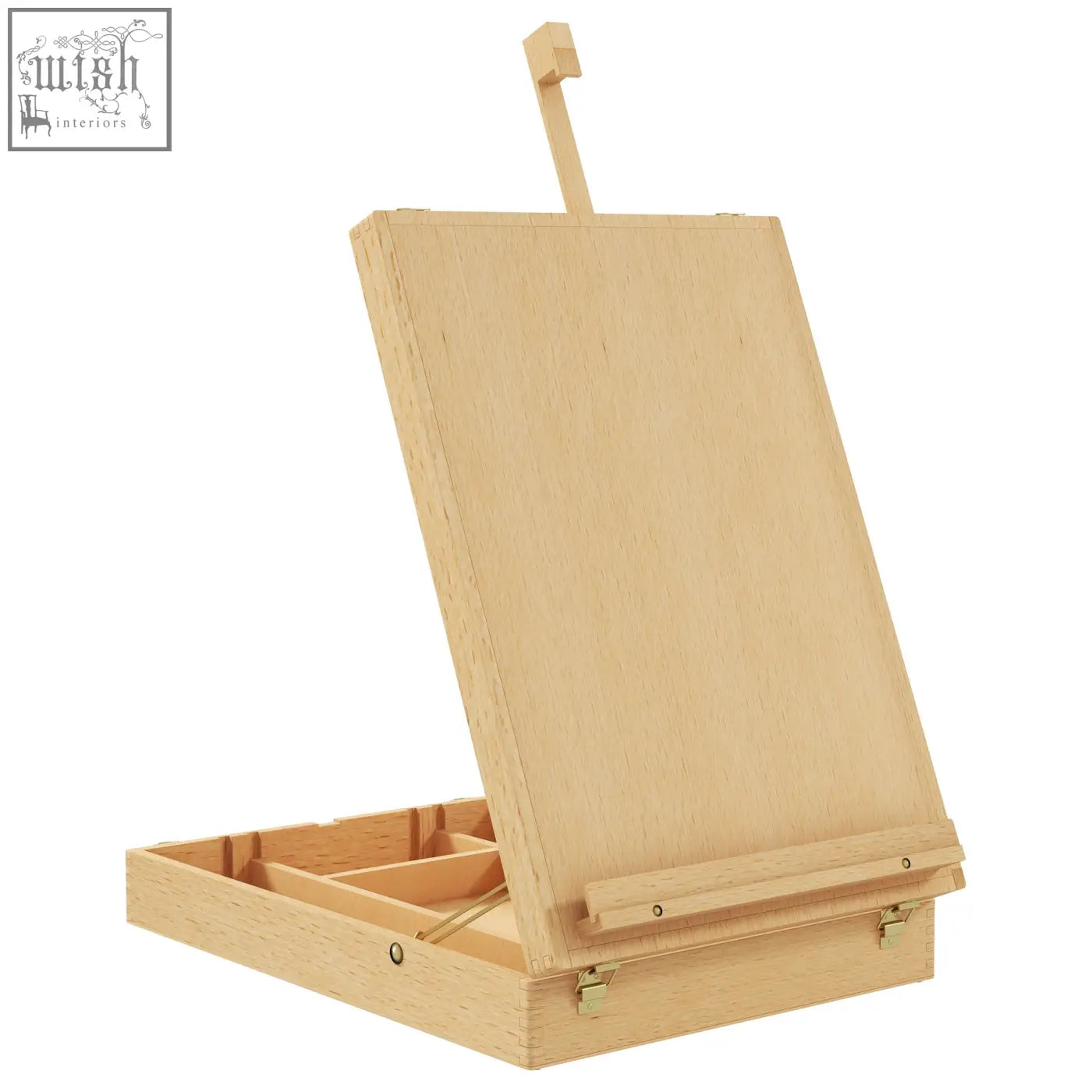Vinsetto light-colored wooden table easel box with integrated paint palette compartment for portable painting