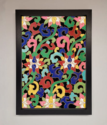 Vintage Flower Swirls Framed Wall Art
