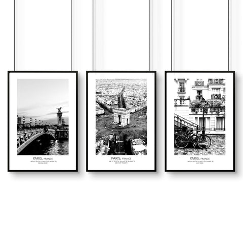 Vintage posters travel | set of 3 Paris wall art prints