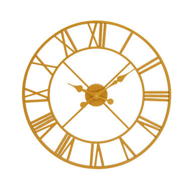 Vitus gold finish wall clock with gold-toned roman numerals and slender hands for stylish timekeeping