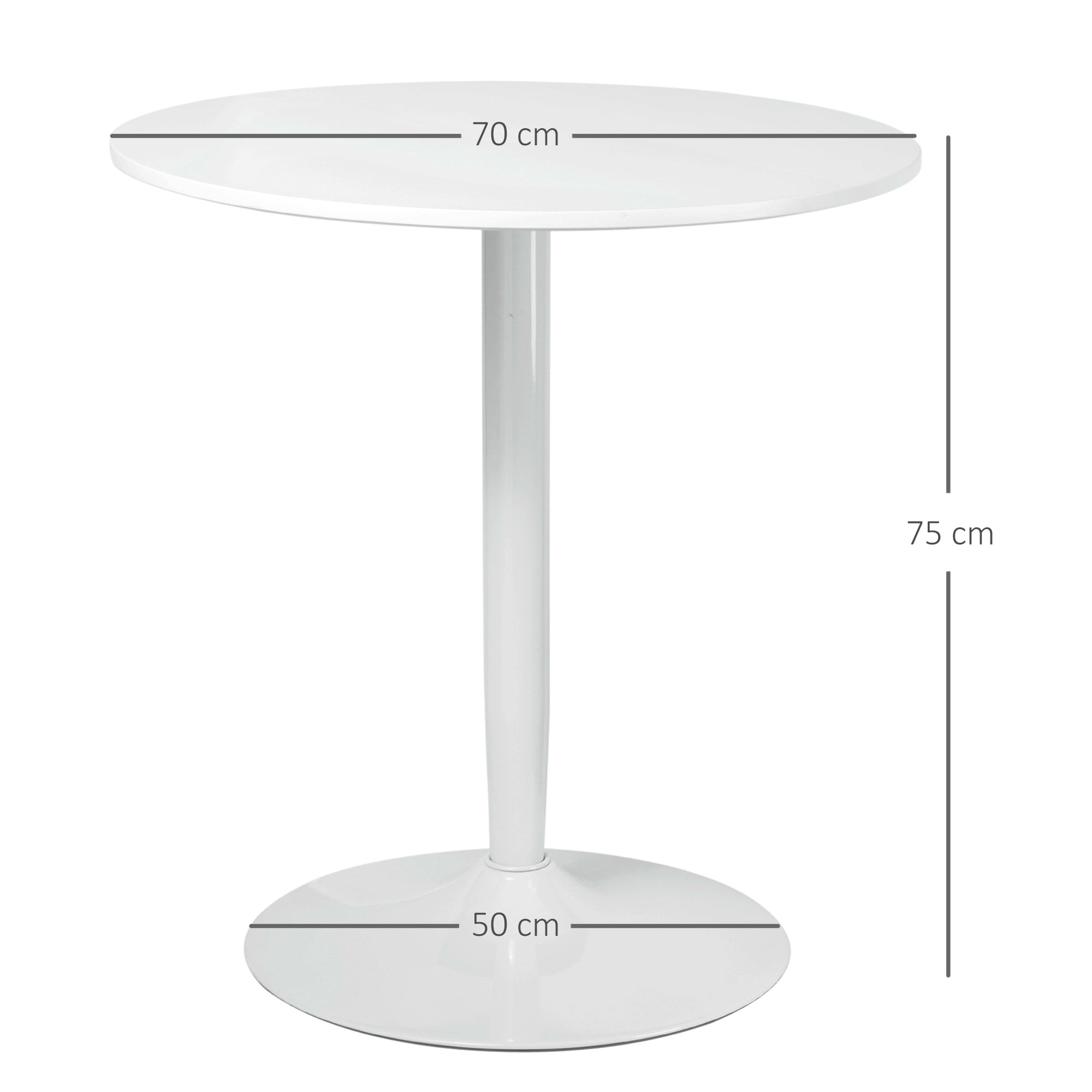 HOMCOM 75H x \'ce\'a670cm Two-Person Minimalistic Dining Table - White