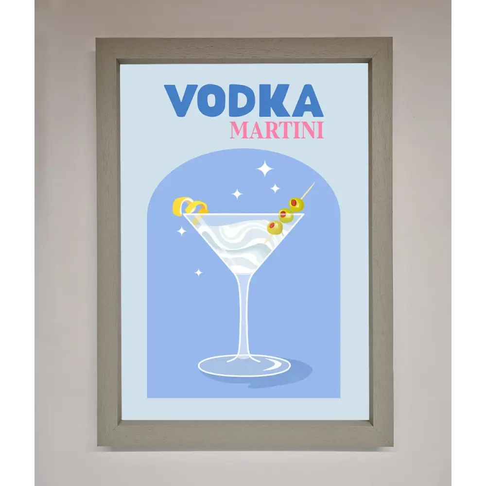 Vodka Martini Framed Wall Art - A3 (29.7 x 42 cm) / Grey - Framed Print