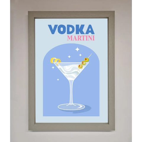Vodka Martini Framed Wall Art - A3 (29.7 x 42 cm) / Grey - Framed Print