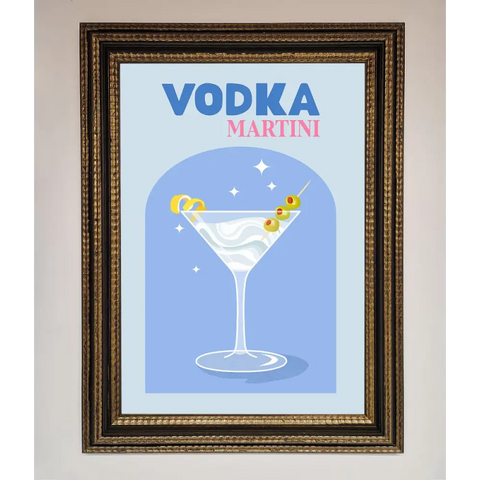 Vodka Martini Framed Wall Art - A3 (29.7 x 42 cm) / Ornate Gold Black - Framed Print