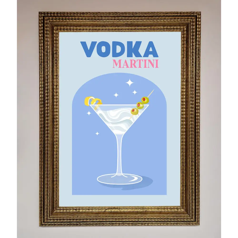 Vodka Martini Framed Wall Art - A3 (29.7 x 42 cm) / Ornate Gold - Framed Print