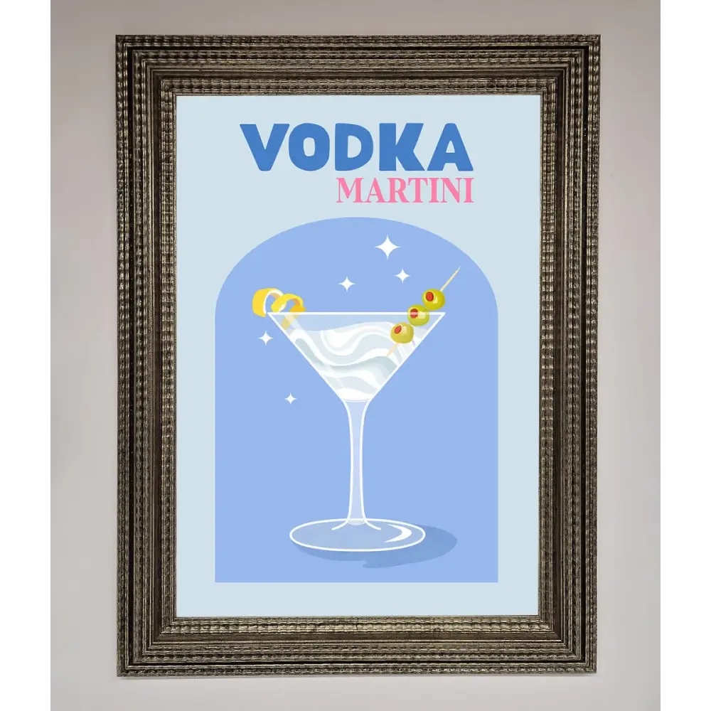 Vodka Martini Framed Wall Art - A3 (29.7 x 42 cm) / Ornate Silver - Framed Print