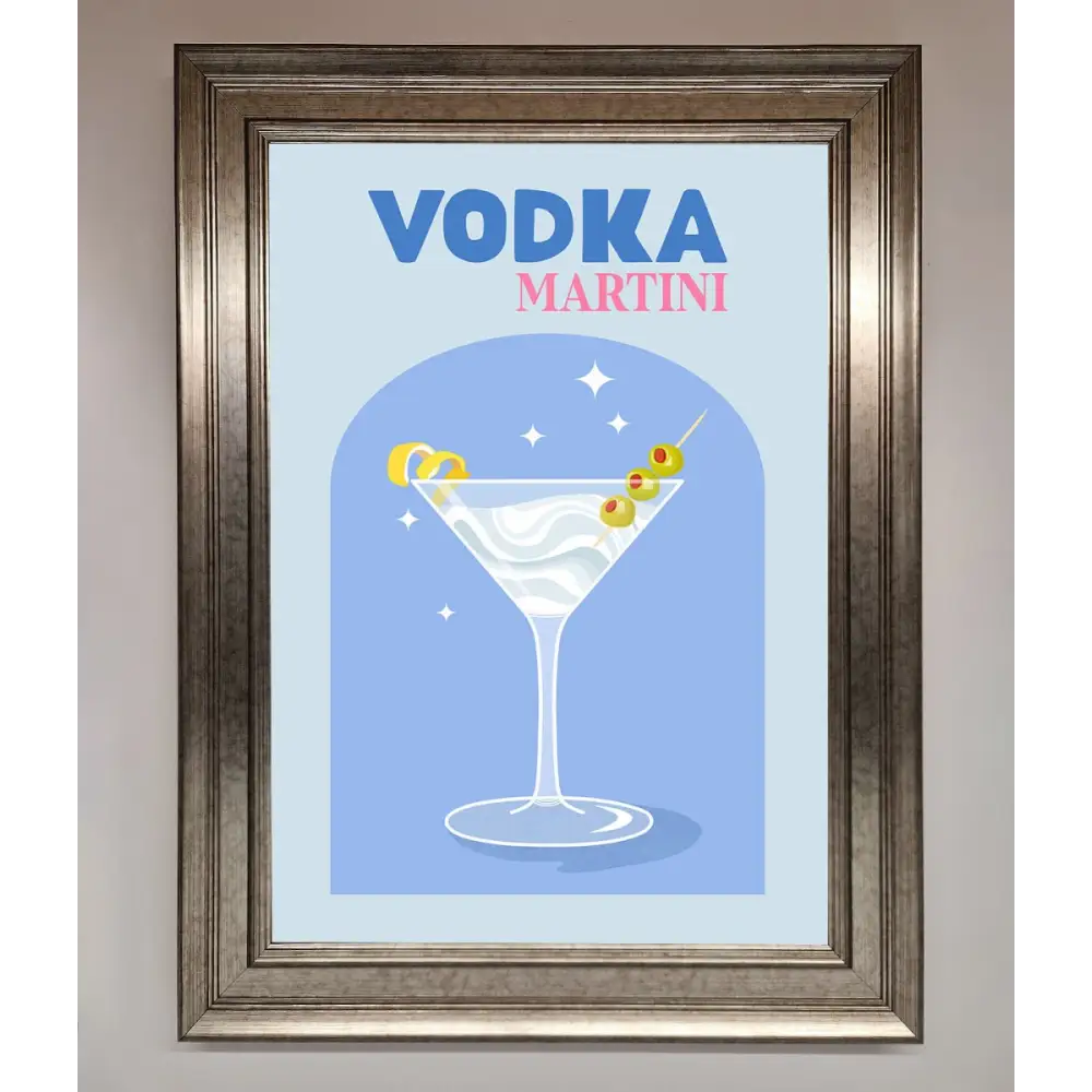 Vodka Martini Framed Wall Art - A3 (29.7 x 42 cm) / Silver - Framed Print