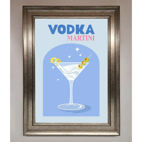 Vodka Martini Framed Wall Art - A3 (29.7 x 42 cm) / Silver - Framed Print