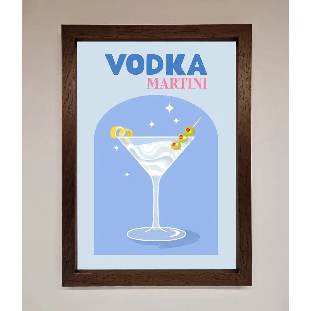 Vodka Martini Framed Wall Art - A3 (29.7 x 42 cm) / Walnut - Framed Print
