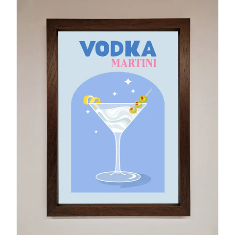 Vodka Martini Framed Wall Art - A3 (29.7 x 42 cm) / Walnut - Framed Print