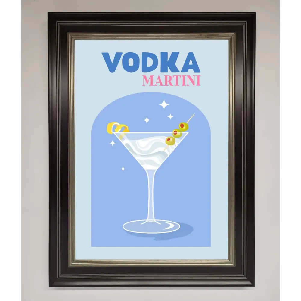 Vodka Martini Framed Wall Art - B0 (100 x 141 cm) / Black Silver - Framed Print